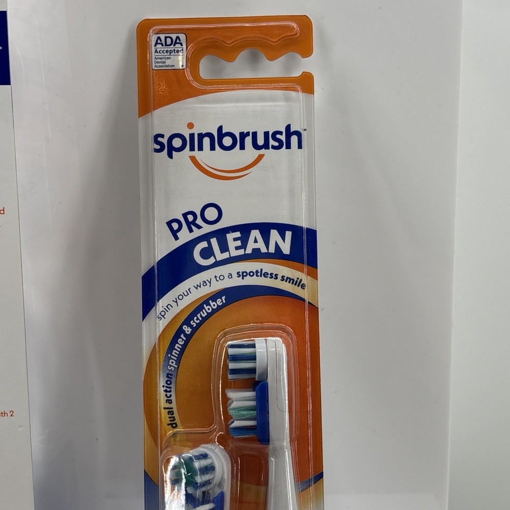 Spinbrush Pro Clean Powered Toothbrush + 2 Replacement Heads Lot New Sealed - Picture 6 of 9